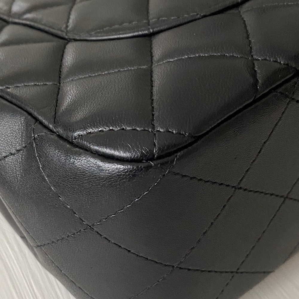 Chanel Black Jumbo Flap Lambskin Leather Silver Hardware Bag Full Set New in Box - Picture 11 of 16